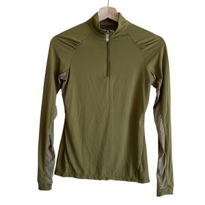 Kastel Denmark Shirt Shirred Shoulder Long Sleeve Woman XS Green Equestrian UPF